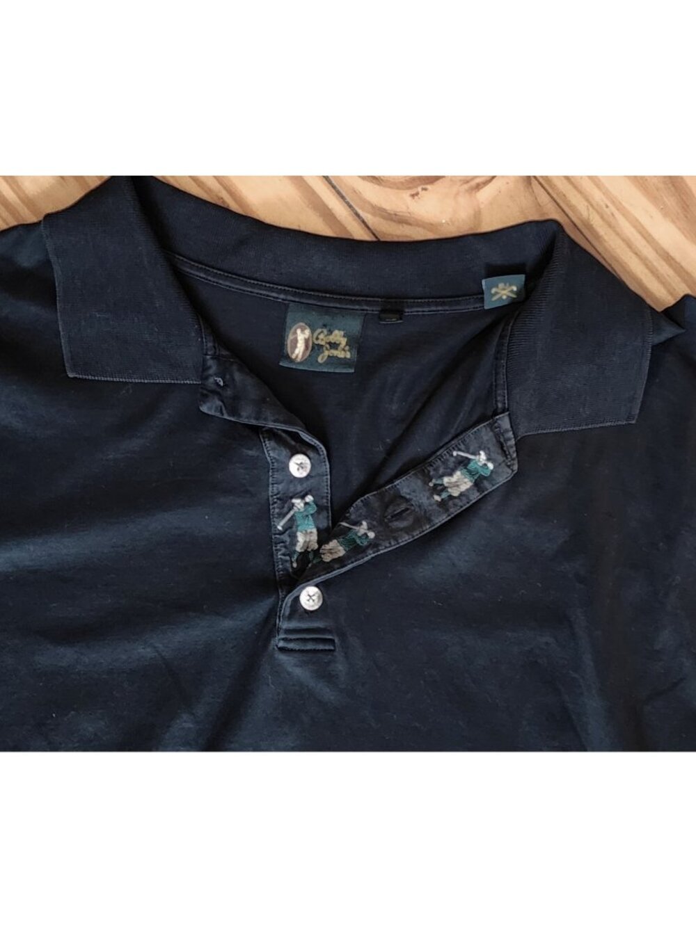 Bobby Jones Vintage Golf Polo Shirt Made Italy Black Embroider North Carolina XL